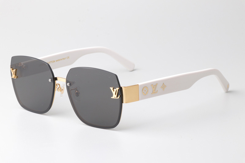 Z1863 Sunglasses Gold White Gray