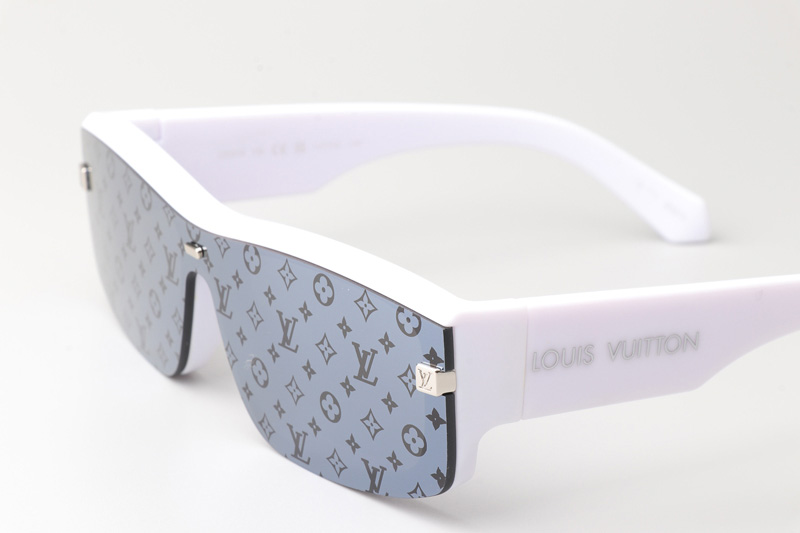 Z2057E Sunglasses White Silver Flash Logo