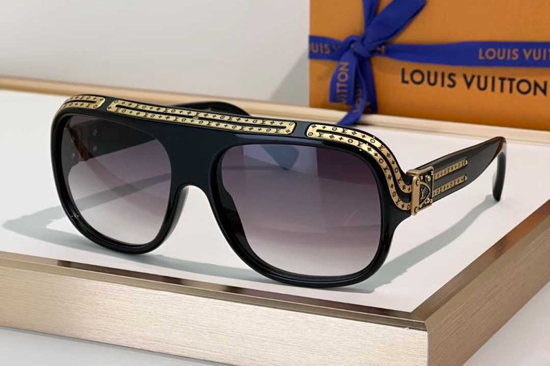 Z2517U Sunglasses Black Gold Gradient Gray