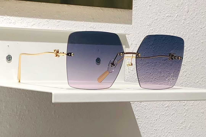 Z2961U Sunglasses Gold Gradient Blue