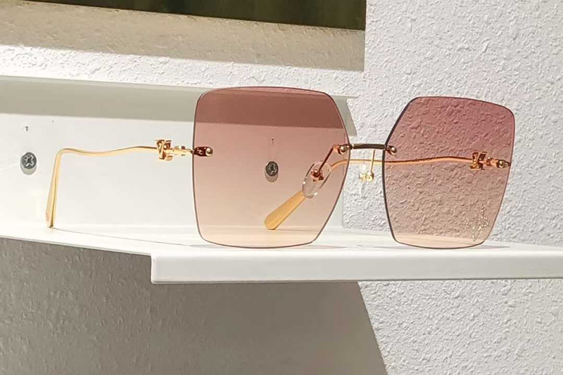 Z2961U Sunglasses Gold Gradient Pink